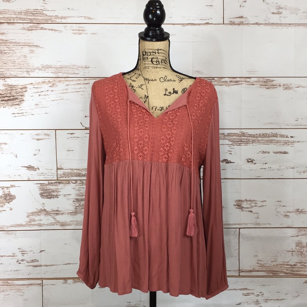 Mauve Colored Peasant Top